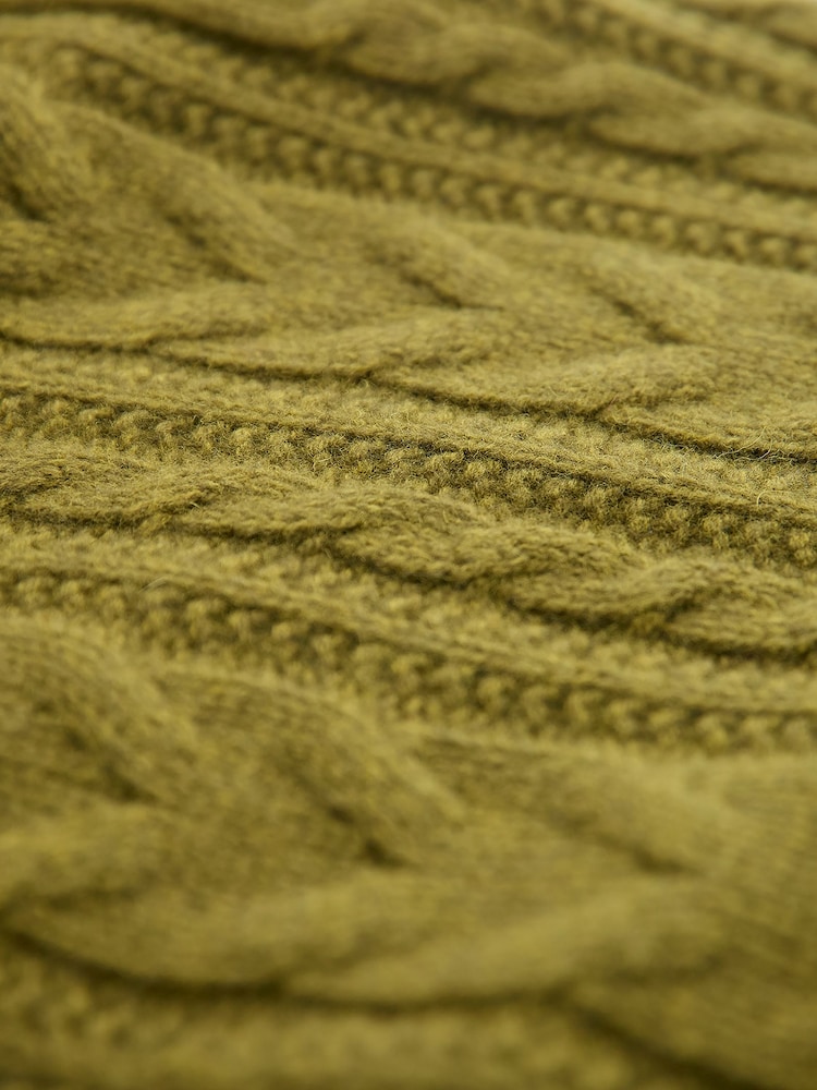 Celtic & Co. Green Wool Cable Cardigan - Image 9 of 9