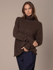 Celtic & Co. Brown Geelong Slouch Roll Neck Jumper - Image 2 of 7