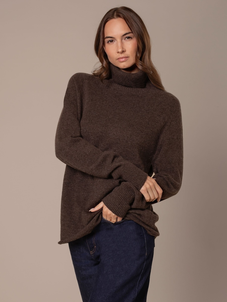 Celtic & Co. Brown Geelong Slouch Roll Neck Jumper - Image 2 of 7