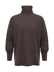 Celtic & Co. Brown Geelong Slouch Roll Neck Jumper - Image 4 of 7