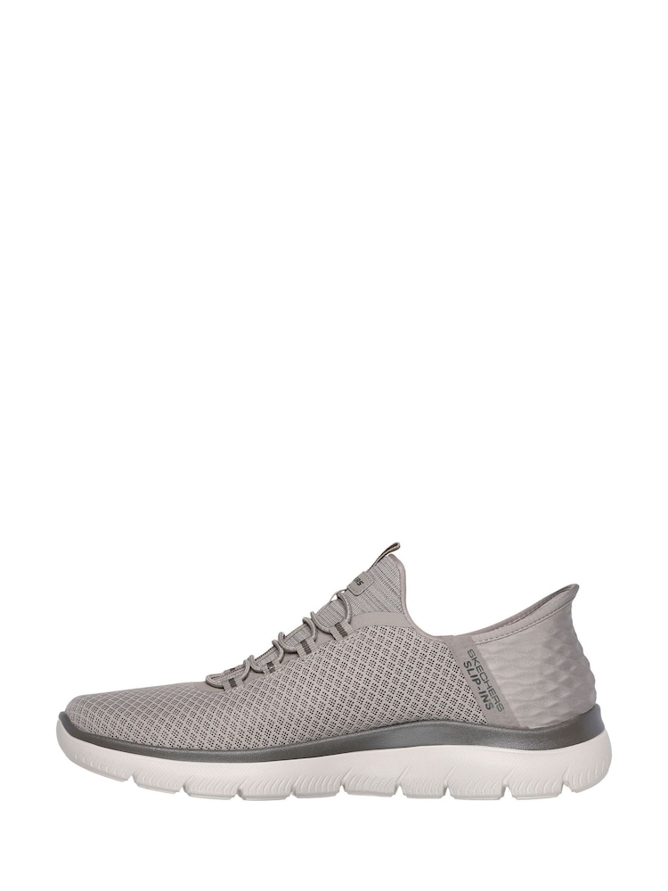 Skechers Taupe Brown Summts Slip Ins Trainers - Image 2 of 5