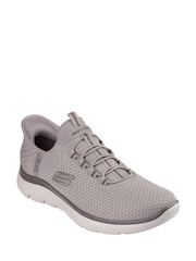 Skechers Taupe Brown Summts Slip Ins Trainers - Image 3 of 5
