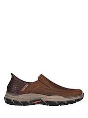 Skechers Brown Respected Elgin Leather Slip Shoes - Image 1 of 6