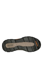 Skechers Brown Respected Elgin Leather Slip Shoes - Image 6 of 6