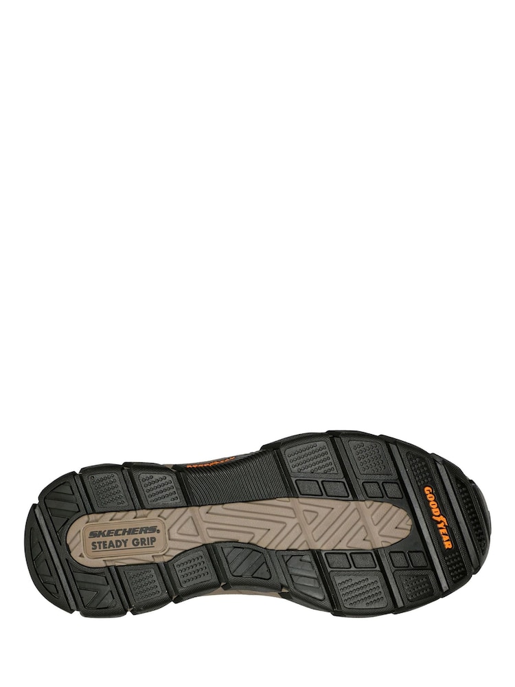 Skechers Brown Respected Elgin Leather Slip Shoes - Image 6 of 6