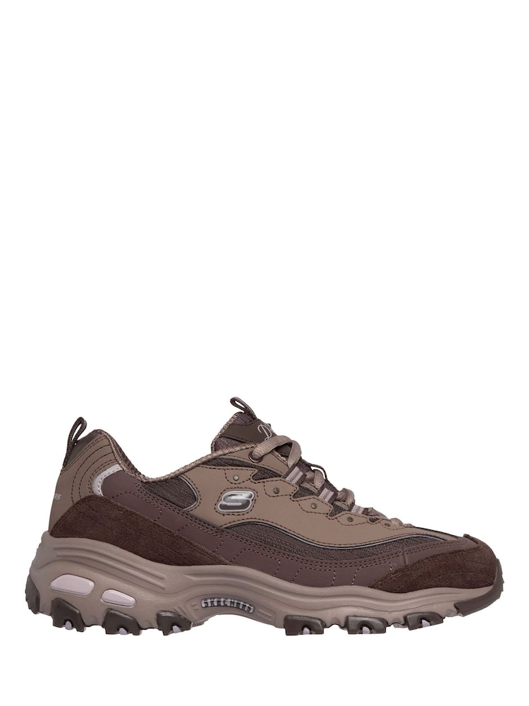 Skechers Chocolate Brown DLites Trainers - Image 1 of 6