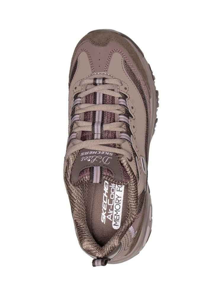 Skechers Chocolate Brown DLites Trainers - Image 6 of 6