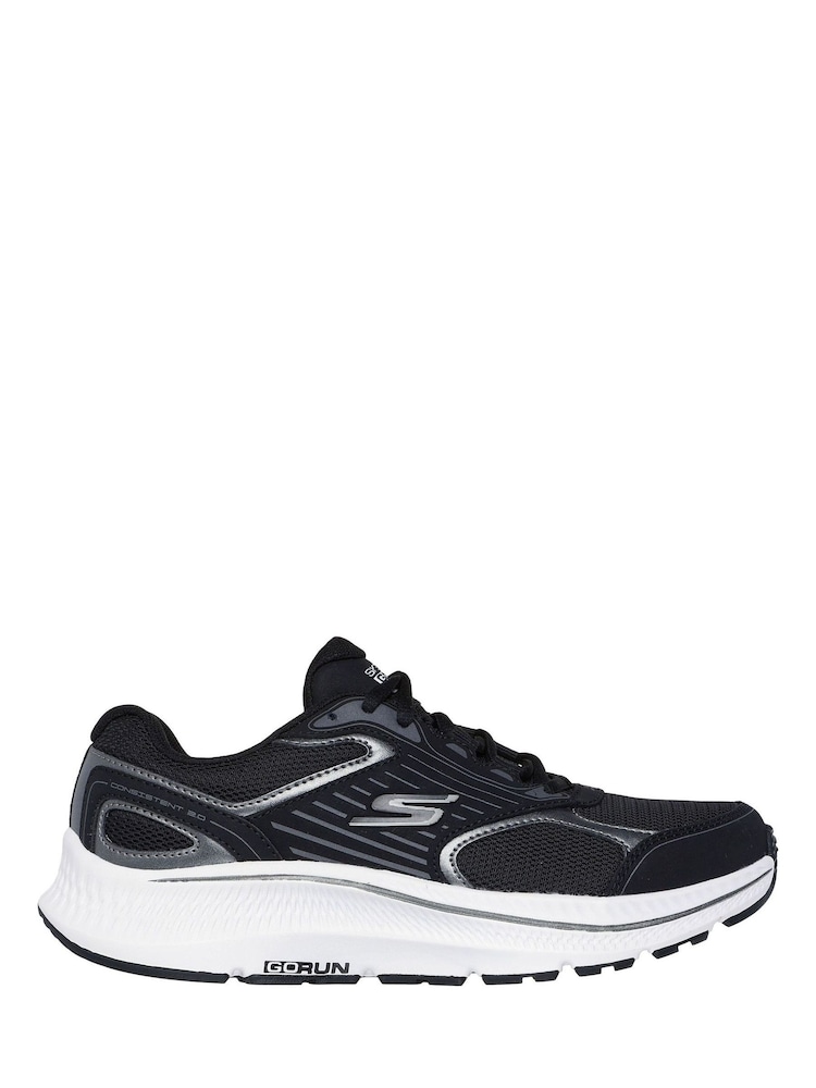 Skechers Black/White Go Run Consistent Trainers - Image 1 of 5