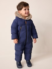 Navy Waterproof Padded Snowsuit (3mths-7yrs) - Image 1 of 4