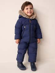 Navy Waterproof Padded Snowsuit (3mths-7yrs) - Image 2 of 4