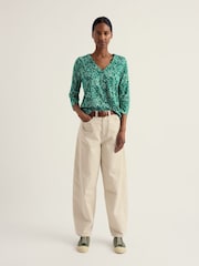 Seasalt Cornwall Green 3/4 Barnoon Top - Image 2 of 5