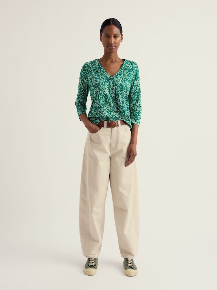 Seasalt Cornwall Green 3/4 Barnoon Top - Image 2 of 5 Seasalt Cornwall Green 3/4 Barnoon Top - Image 2 of 5