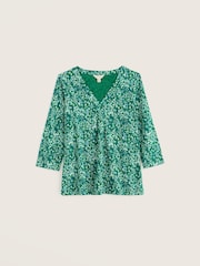 Seasalt Cornwall Green 3/4 Barnoon Top - Image 4 of 5