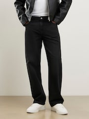 River Island Black Loose Fit Washed Jeans - Image 1 of 4