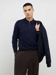 River Island Blue Slim Fit Essential Polo Shirt - Image 1 of 4