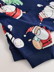 Navy Santa Matching Family Christmas Pet Pyjamas - Image 2 of 3