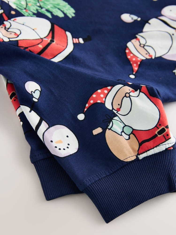 Navy Santa Matching Family Christmas Pet Pyjamas - Image 2 of 3