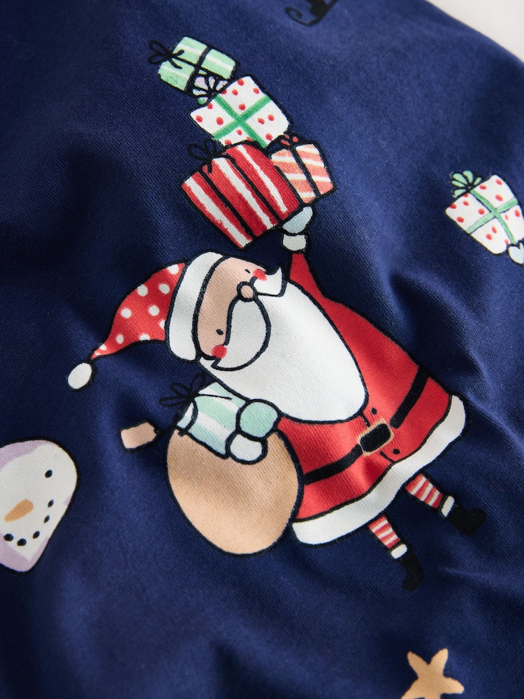 Navy Santa Matching Family Christmas Pet Pyjamas - Image 3 of 3