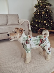 Ecru Santa Matching Family Christmas Pet Pyjamas - Image 1 of 7