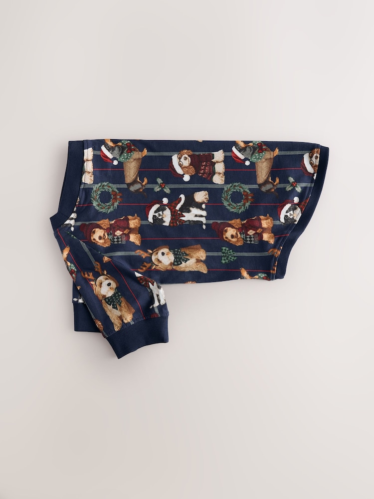 Navy Dogs Matching Family Christmas Pet Pyjamas - Image 1 of 3 Navy Dogs Matching Family Christmas Pet Pyjamas - Image 1 of 3