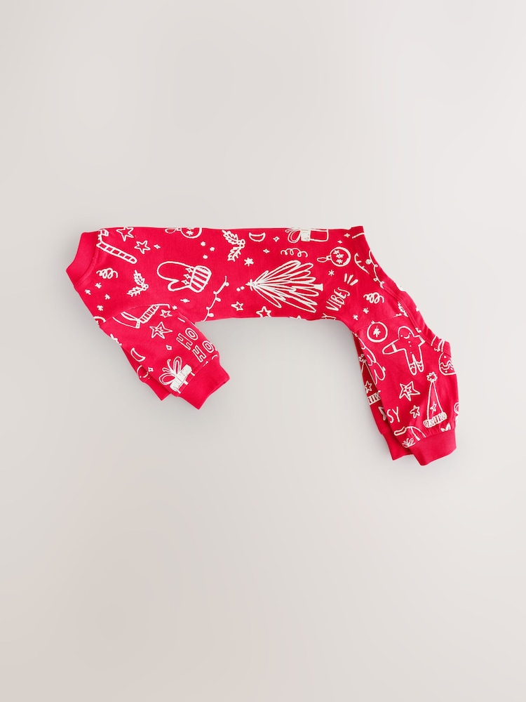 Red Jolly Vibes Matching Family Christmas Pet Pyjamas - Image 1 of 3