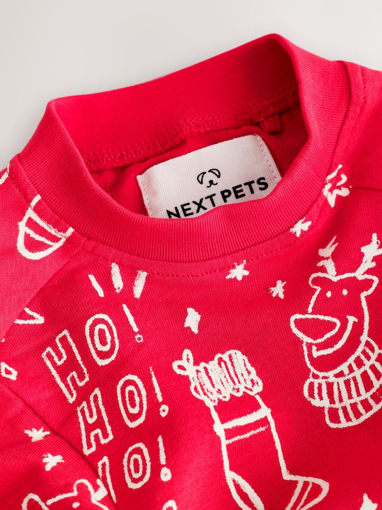 Red Jolly Vibes Matching Family Christmas Pet Pyjamas - Image 2 of 3