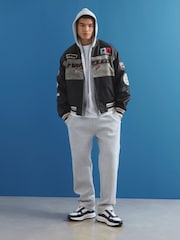 River Island Black Motorocross Faux Leather Varsity Bomber Jacket - Image 3 of 4