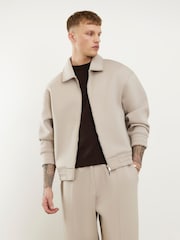 River Island Natural Regular Fit Scuba Harrington Jacket - Image 1 of 4