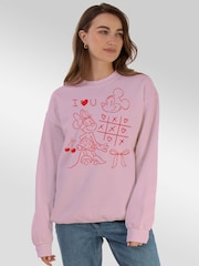 Brands In Pink Disney Mickey Mouse I Love You Sweat Top - Image 1 of 5
