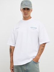 River Island White Oversized Fit Sanctuaire T-Shirt - Image 1 of 4