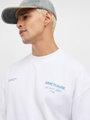 River Island White Oversized Fit Sanctuaire T-Shirt - Image 4 of 4