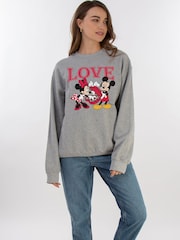 Brands In Grey Disney Mickey Mouse Love Sweat Top - Image 2 of 5
