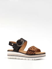 Lunar White Leopard Print Ronda Sandals - Image 2 of 7