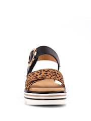Lunar White Leopard Print Ronda Sandals - Image 3 of 7