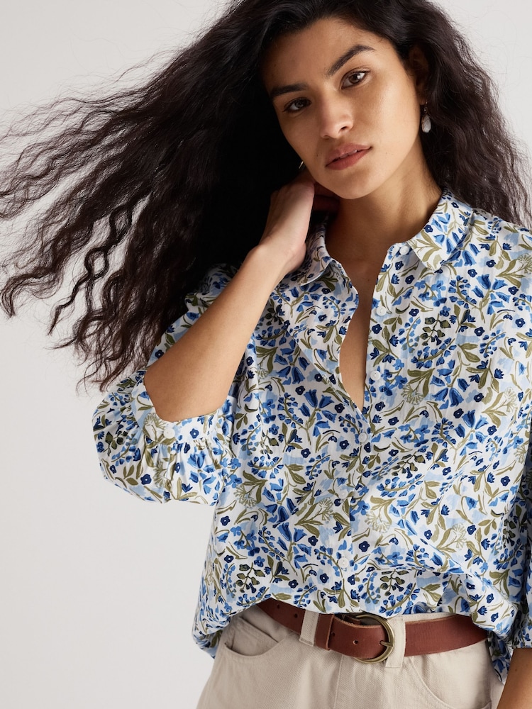 Seasalt Cornwall Blue Hope Cottage II Blouse - Image 2 of 5 Seasalt Cornwall Blue Hope Cottage II Blouse - Image 2 of 5