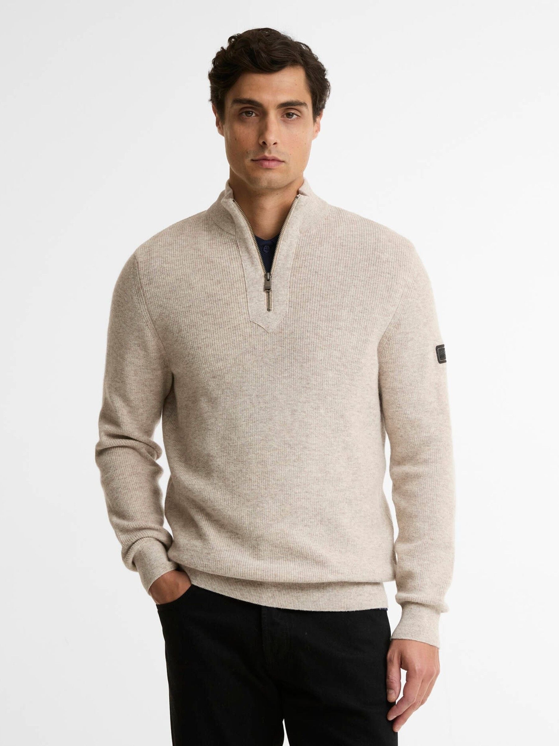 Barbour International Crawley Half Zip Jumper - Concrete GY35 - Size 2XL - Image 3