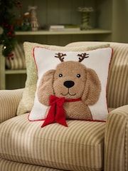 Natural Christmas Charlie Cockapoo 43 X 43cm Cushion - Image 1 of 2