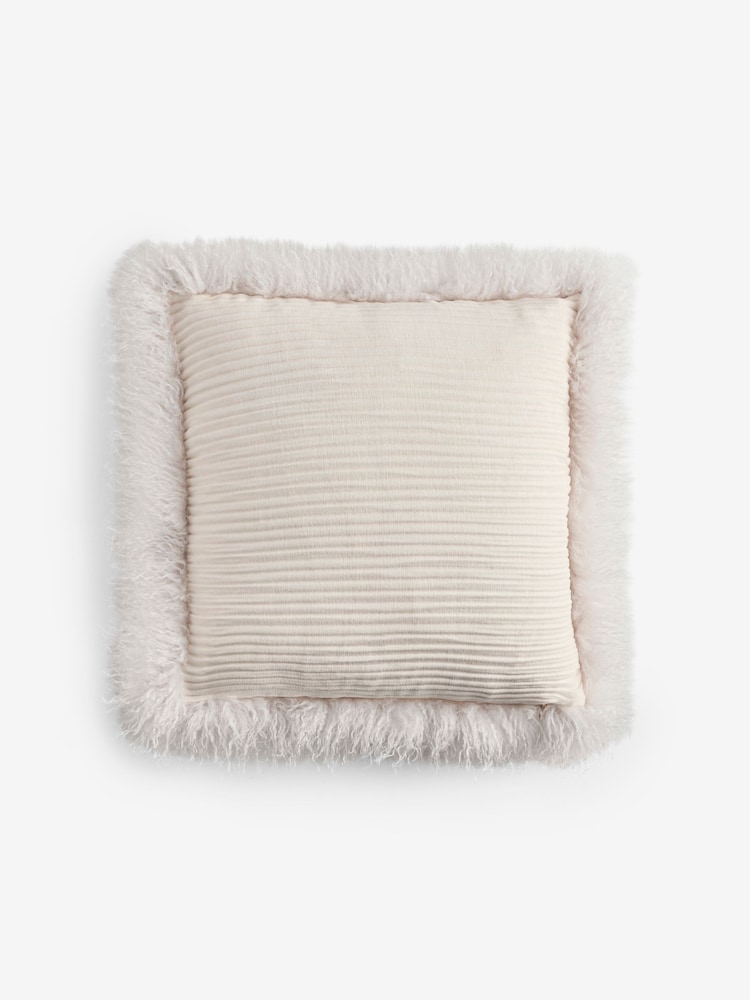 50 X 50cm Christmas Wishes Fur Trim Cushion - Bild 4 von 4 50 X 50cm Christmas Wishes Fur Trim Cushion - Bild 4 von 4