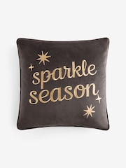 Brown Christmas Sparkle Season Slogan Cushion - Image 2 of 4