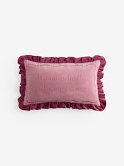 30 X 50cm Holly Jolly Christmas Slogan Ruffle Cushion - Kuva 3 / 4