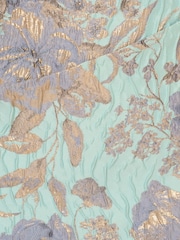 Adrianna Papell Blue Petite Floral Jacquard Mermaid Dress - Image 3 of 6