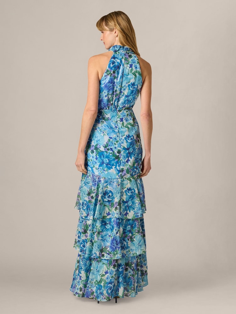 Adrianna Papell Blue Petite Glazed Chiffon Gown - Image 2 of 6