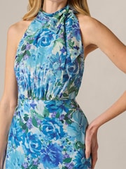 Adrianna Papell Blue Petite Glazed Chiffon Gown - Image 4 of 6