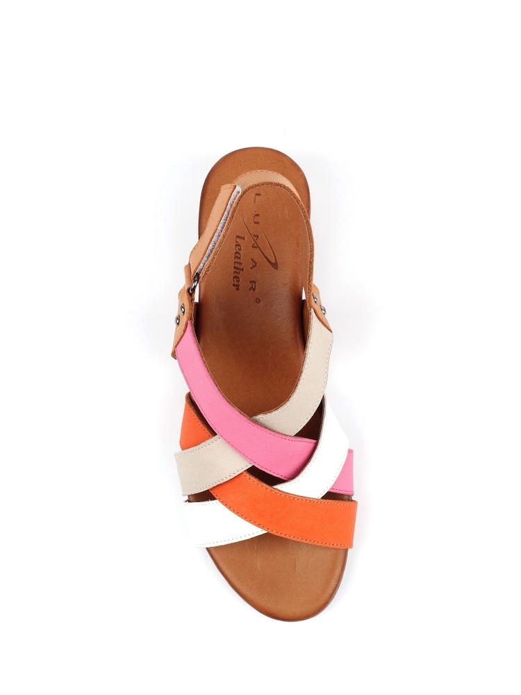 Lunar Orange Olympia Heel Lea. Sandals - Image 6 of 6 Lunar Orange Olympia Heel Lea. Sandals - Image 6 of 6