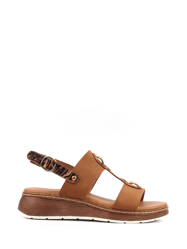 Lunar Brown Georgia Wedge Sandals - Image 2 of 6
