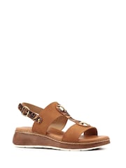Lunar Brown Georgia Wedge Sandals - Image 3 of 6