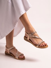 Lunar Pink Rose Gold Jazmine Wide Fit Sandals - Image 2 of 2