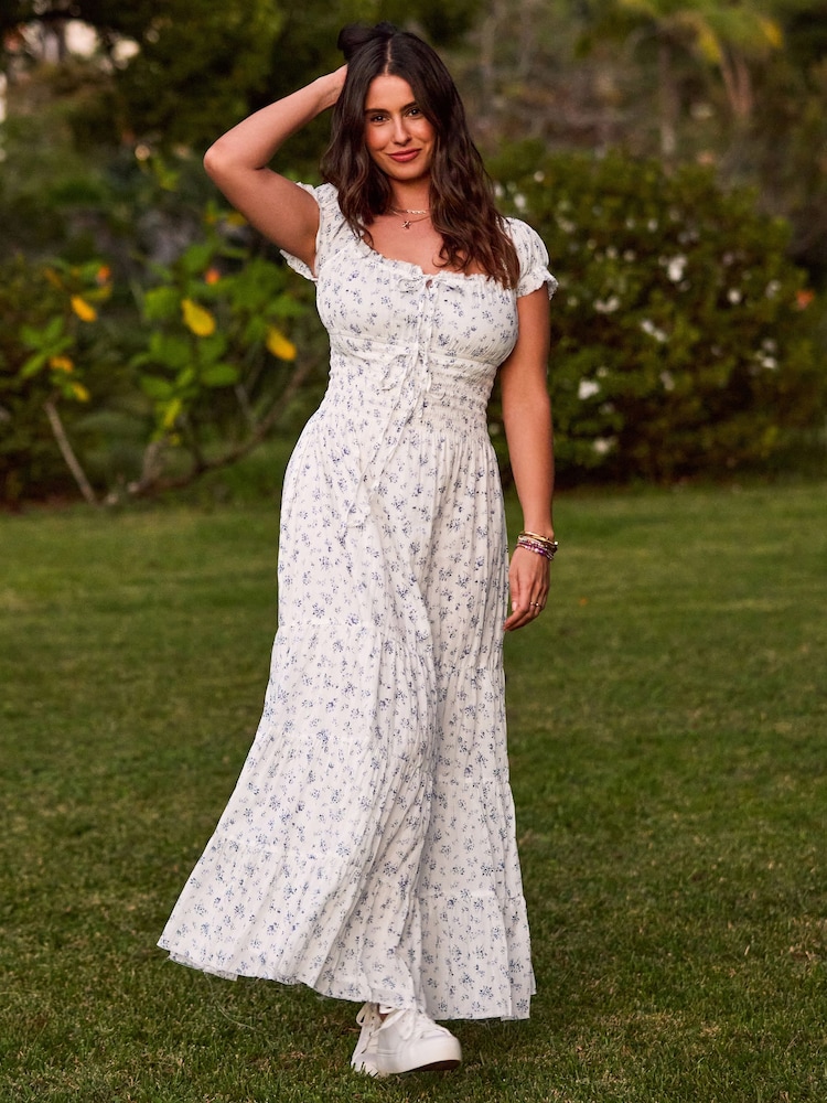 Joe Browns White Petite Joe's Favourite Floral Crinkle Cotton Dress - Image 1 of 6