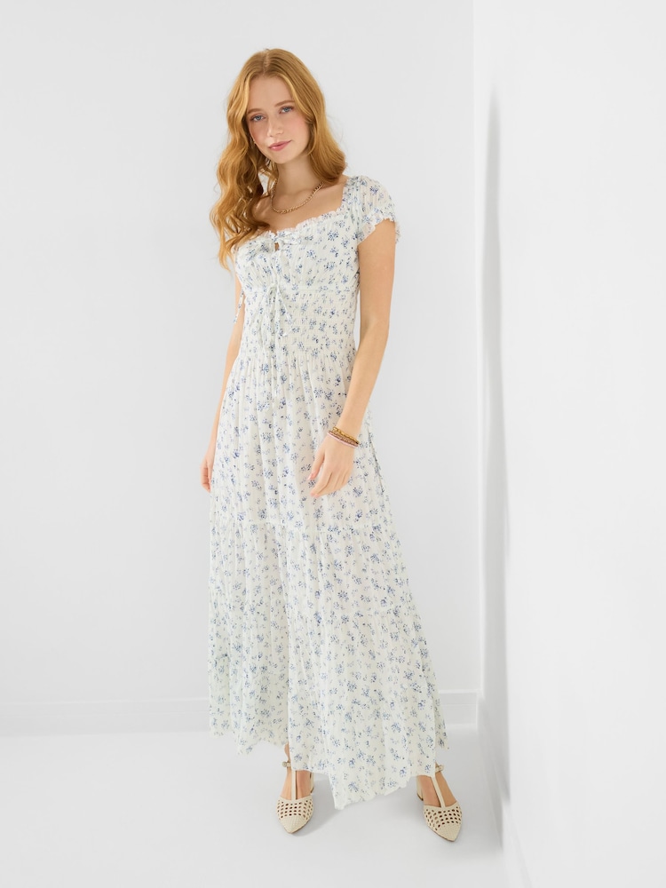 Joe Browns White Petite Joe's Favourite Floral Crinkle Cotton Dress - Image 2 of 6