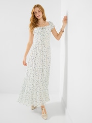 Joe Browns White Petite Joe's Favourite Floral Crinkle Cotton Dress - Image 5 of 6